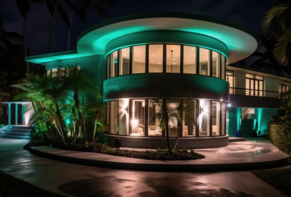 Buddy Hackett House in Beverly Hills, a single-story estate with a dramatic dining room and outdoor tennis court.