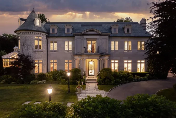 Stunning view of the Ned Lamont House in Greenwich, Connecticut.